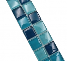 Mosaico frontera frontera vidrio mosaico mosaico azulejo mezcla azul petróleo turquesa MOS88BOR-XCE95