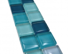 Mosaico frontera frontera vidrio mosaico mosaico azulejo mezcla azul petróleo turquesa MOS88BOR-XCE95