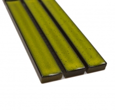 Mosaico cenefa varillas verde claro moteado brillante MOS24BOR-CS16