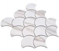 Cerámica mosaico blanco mate piedra mirada mosaico azulejo cocina pared azulejo espejo baño ducha pared MOS13-FS112_f