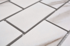 Cerámica mosaico blanco mate piedra mirada mosaico azulejo cocina pared azulejo espejo baño ducha pared MOS26M-1112_f
