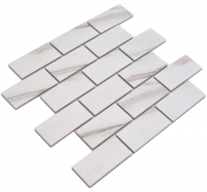 Cerámica mosaico blanco mate piedra mirada mosaico azulejo cocina pared azulejo espejo baño ducha pared MOS26M-1112_f