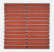 Cerámica mosaico rojo brillante varilla mirada mosaico azulejo cocina pared azulejo backsplash baño ducha pared MOS24-CS56_f