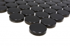 Cerámica mosaico negro brillante mirada redonda mosaico azulejo cocina azulejo de la pared espejo baño ducha pared MOS10-0300GR_f