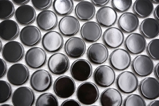 Cerámica mosaico negro brillante mirada redonda mosaico azulejo cocina azulejo de la pared espejo baño ducha pared MOS10-0300GR_f