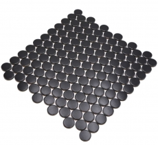 Mosaico de cerámica negro mate redondo mirada mosaico azulejo cocina pared azulejo espejo baño ducha pared MOS10-0311GR_f
