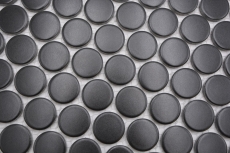 Mosaico de cerámica negro mate redondo mirada mosaico azulejo cocina pared azulejo espejo baño ducha pared MOS10-0311GR_f