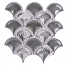 Mosaico de cerámica gris oscuro brillante efecto ventilador mosaico azulejo cocina azulejo de la pared espejo baño ducha pared MOS13-FS7_f