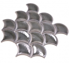 Mosaico de cerámica gris oscuro brillante efecto ventilador mosaico azulejo cocina azulejo de la pared espejo baño ducha pared MOS13-FS7_f