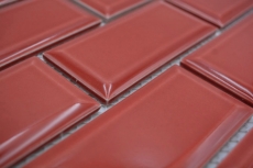 Cerámica mosaico rojo brillante metro mirada mosaico azulejo cocina pared azulejo espejo baño ducha pared MOS24-09R_f