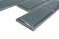 Mosaico de cerámica verde oscuro brillante metro mirada mosaico azulejo pared de la cocina azulejo backsplash baño ducha pared MOS24-06G_f