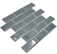 Mosaico de cerámica verde oscuro brillante metro mirada mosaico azulejo pared de la cocina azulejo backsplash baño ducha pared MOS24-06G_f