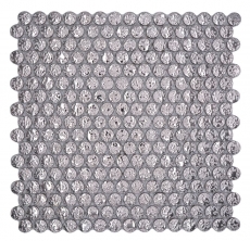Mosaico de cerámica plata brillante mirada redonda mosaico azulejo cocina pared azulejo espejo baño MOS10-0207_f
