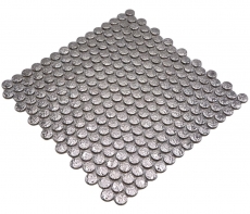 Mosaico de cerámica plata brillante mirada redonda mosaico azulejo cocina pared azulejo espejo baño MOS10-0207_f