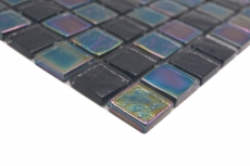 Mosaico de azulejos de vidrio mosaico iridium azul negro brillante mosaico azulejo de la pared de la cocina azulejo espejo baño ducha pared MOS65-S65_f