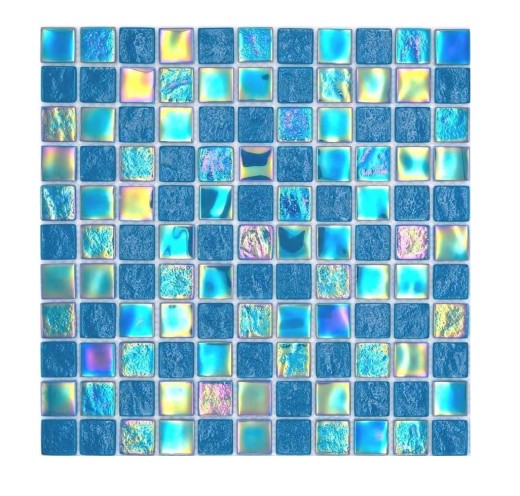Mosaico de azulejos de vidrio mosaico iridium azul brillante mosaico azulejo de la pared de la cocina azulejo espejo baño ducha pared MOS65-S63_f