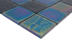 Mosaico de azulejos de vidrio mosaico iridium azul negro brillante mosaico azulejos de la pared de la cocina azulejo espejo baño ducha pared MOS66-S65-48_f
