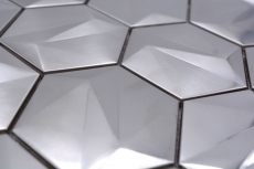 Mosaico de metal titanio brillante/mate hexágono mirada mosaico azulejo cocina pared azulejo espejo baño ducha pared MOS128-SB_f