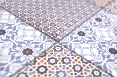 Azulejos de mosaico autoadhesivo mezcla blanco/azul/naranja/gris aspecto retro brillante azulejo de mosaico cocina pared azulejo espejo baño MOS200-S1404_f