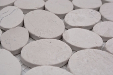 Mosaico de piedra natural Mosaico de azulejos mezcla blanco/azul/naranja/gris aspecto guijarro mate Mosaico de azulejos Pared de cocina Revestimiento de azulejos Baño Pared de ducha MOS30-0101_f