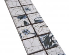 Frontera Frontera mosaico mezcla blanco/azul brillante delft mirada mosaico azulejo cocina pared azulejo espejo baño ducha pared MOS18DBOR-1404_f