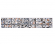 Frontera Frontera mosaico mezcla blanco/flores brillante floral mirada mosaico azulejo cocina pared azulejo espejo baño ducha pared MOS18CBOR-1401_f
