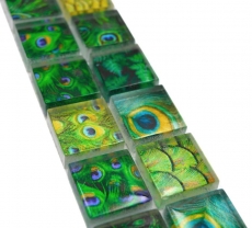 Borde Borde mosaico verde brillante aspecto salvaje mosaico azulejo pared cocina azulejo espejo baño ducha pared MOS68BOR-WL84_f