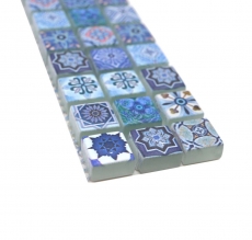 Borde Borde mosaico azul mate aspecto retro mosaico azulejo pared cocina azulejo espejo baño ducha pared MOS78BOR-RB33_f