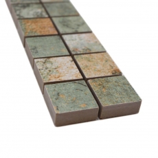 Borde Mezcla de mosaico beige/marrón/verde mate aspecto alfombra mosaico azulejo pared cocina espejo baño ducha pared MOS18BOR-25CB_f