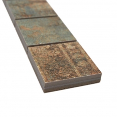 Borde Mezcla de mosaico beige/marrón/verde mate aspecto alfombra mosaico azulejo pared cocina espejo baño ducha pared MOS14BOR-47CB_f