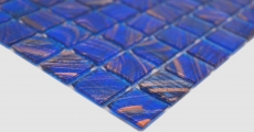 Mosaico de vidrio mosaico azulejo azul señal azul cobre brillante piscina mirada mosaico azulejo cocina pared azulejo espejo baño ducha pared MOS230-G17_f