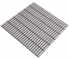 Muestra de mano cerámica mosaico varillas retro vintage 50s 60s correas viejo blanco brillante MOS24-BM3_m