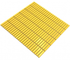 Muestra de mano cerámica mosaico varillas retro vintage 50s 60s correas amarillo brillante MOS24-BM6_m