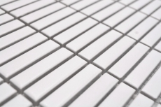 Muestra de mano cerámica mosaico varillas retro vintage 50s 60s correas blanco mate MOS24-BM9_m