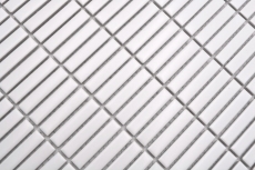 Muestra de mano cerámica mosaico varillas retro vintage 50s 60s correas blanco mate MOS24-BM9_m