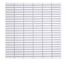 Muestra de mano cerámica mosaico varillas retro vintage 50s 60s correas blanco mate MOS24-BM9_m