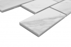 Azulejo de mosaico de cerámica muestra de mano Pared enlace compuesto Cararra blanco gris mate MOS26M-1102_m