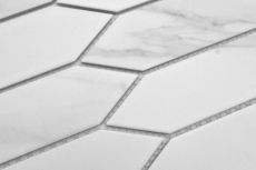 Muestra de mano cerámica mosaico azulejo hexágono hexágono Cararra blanco gris mate MOS13-L1102_m