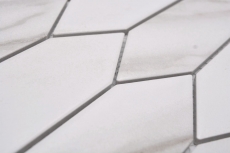 Muestra de mano mosaico cerámico Hexágono hexágono Calacatta blanco gris-marrón mate MOS13-L1112_m