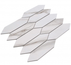 Muestra de mano mosaico cerámico Hexágono hexágono Calacatta blanco gris-marrón mate MOS13-L1112_m