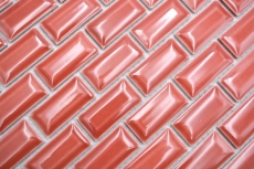 Muestra de mano cerámica mosaico azulejo ladrillo enlace compuesto uni rojo MOS26-0912_m