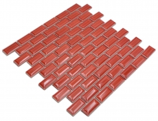 Muestra de mano cerámica mosaico azulejo ladrillo enlace compuesto uni rojo MOS26-0912_m