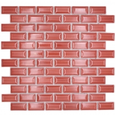 Muestra de mano cerámica mosaico azulejo ladrillo enlace compuesto uni rojo MOS26-0912_m