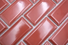 Muestra de mano mosaico cerámico Metro composite look uni rojo MOS24-09R_m