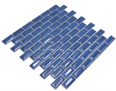 Muestra de la mano de cerámica azulejo de mosaico de albañilería compuesto uni cobalto azul MOS26-0414_m