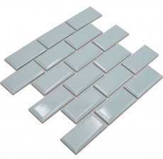Muestra de mano mosaico cerámico Metro composite look uni menta verde pastel MOS24-06M_m