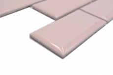 Muestra de mano mosaico cerámico Metro composite look uni rosa pálido pastel MOS24-11T_m