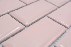 Muestra de mano mosaico cerámico Metro composite look uni rosa pálido pastel MOS24-11T_m