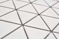 Mano patrón de cerámica mosaico azulejo triángulo diamante uni blanco mate MOS13-t41_m