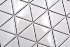 Muestra de mano azulejo de mosaico de cerámica triángulo diamante uni blanco brillante MOS13-t51_m